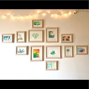 Palm Tree Framed Art Gallery Wall with 12 Pieces